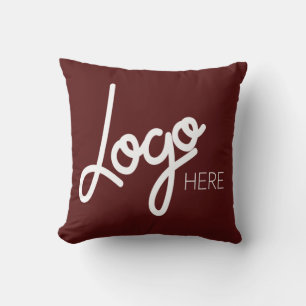 Big Business Logo Promotional Brand Burgundy Red Cushion