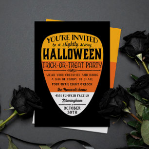 Big Candy Corn Halloween Party Invitation
