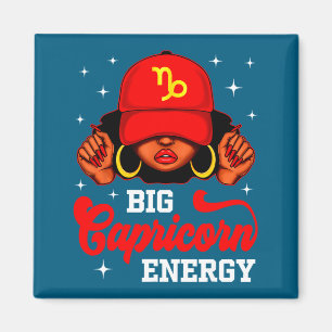 Big Capricorn Energy Black Woman With Red Cap Zodi Magnet
