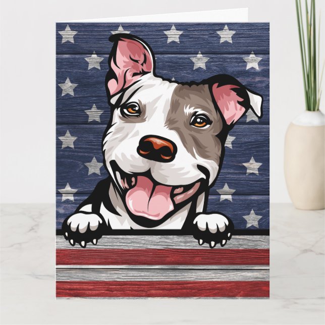 Big Card Patriotic Pit Bull (Front)