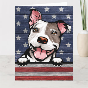Big Card Patriotic Pit Bull