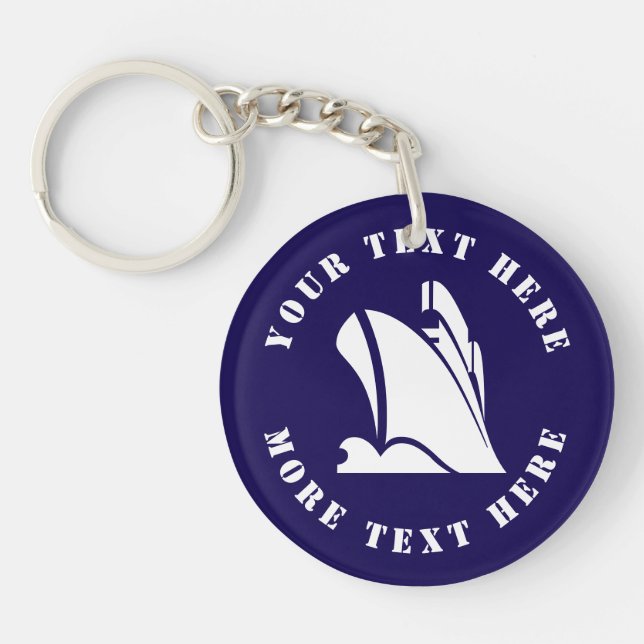 Big cargo ship custom keychain (Front)