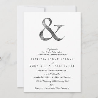 Big Caslon Medium Black Letterpress Grain Invitation