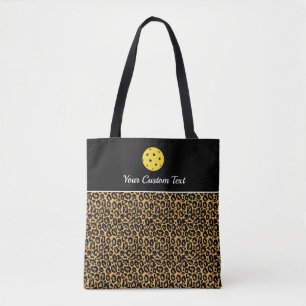 Big Cat Animal Print Custom Pickleball Paddle Tote Bag