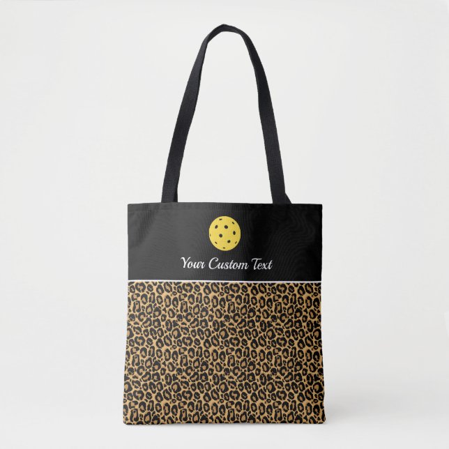 Big Cat Animal Print Custom Pickleball Paddle Tote Bag (Front)