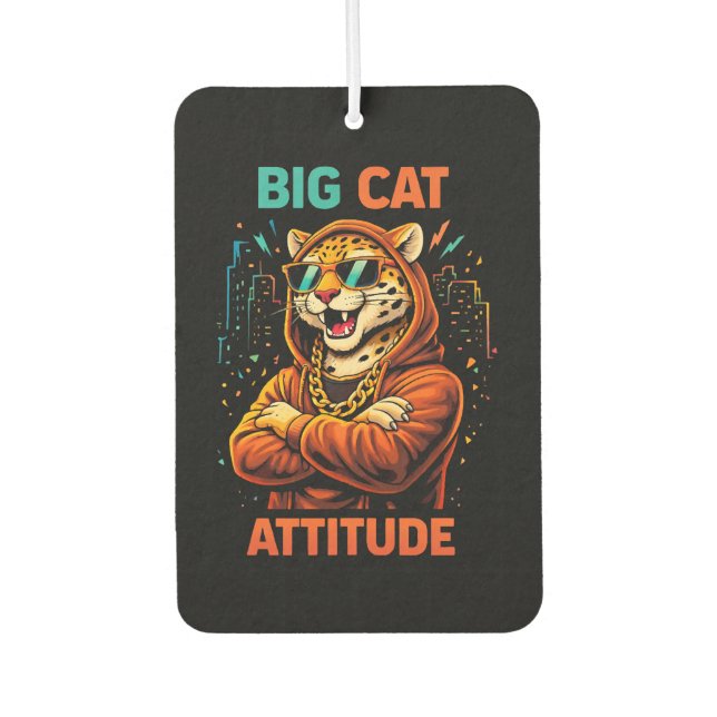 Big Cat Attitude Car Air Freshener (Front)
