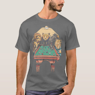 Big Cat Billiards Funny Animals Playing Pool T-Shirt