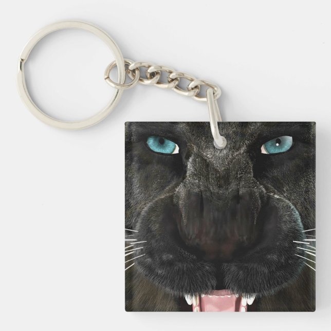 Big Cat Black Panther Key Ring (Front)