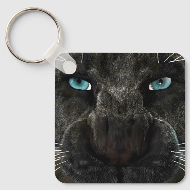 Big Cat Black Panther Key Ring (Front)