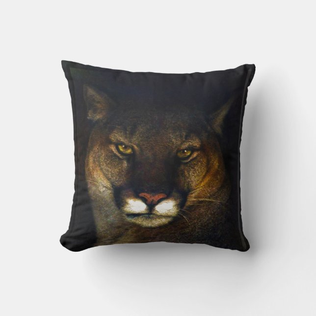 Big Cat Cougar Mountain Lion Art Design Cushion (Front)