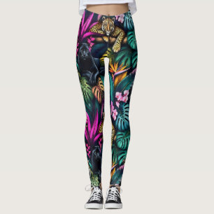 Big Cat Dreams Seamless Surface Pattern Leggings