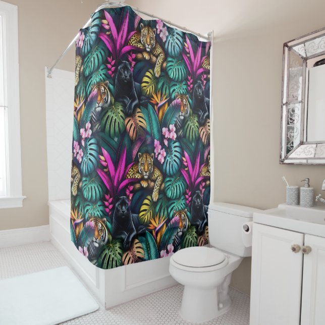 Big Cat Dreams Seamless Surface Shower Curtain (In Situ)