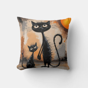 Big Cat Little Cat Halloween  Cushion