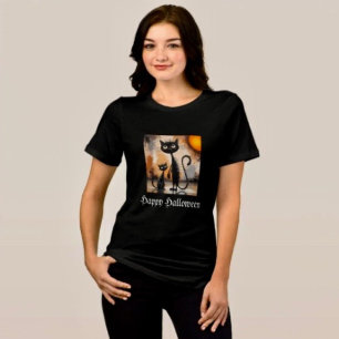 Big Cat Little Cat Halloween Tri-Blend Shirt