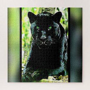 Big Cat Models: Green Eyed Black Panther Jigsaw Puzzle