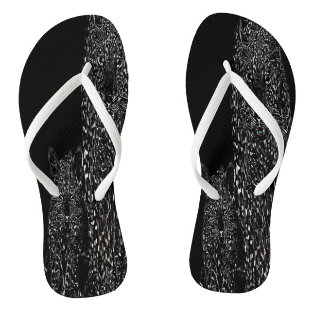 Big Cat Models: Magnified Snow Leopard & Cub 01-03 Jandals (Footbed)