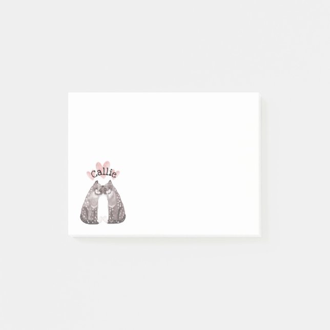 Big Cat Snuggles Add Your Name Post-it Notes (Front)