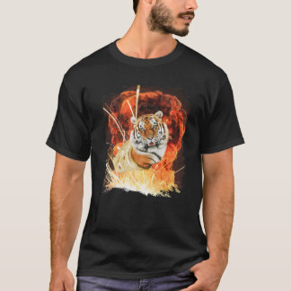 Big Cat Tiger In Burrito Explosion T-Shirt