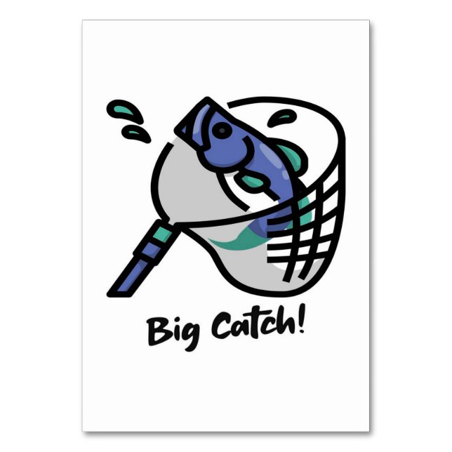 Big catch |Aquarium Lover Table Number (Front)