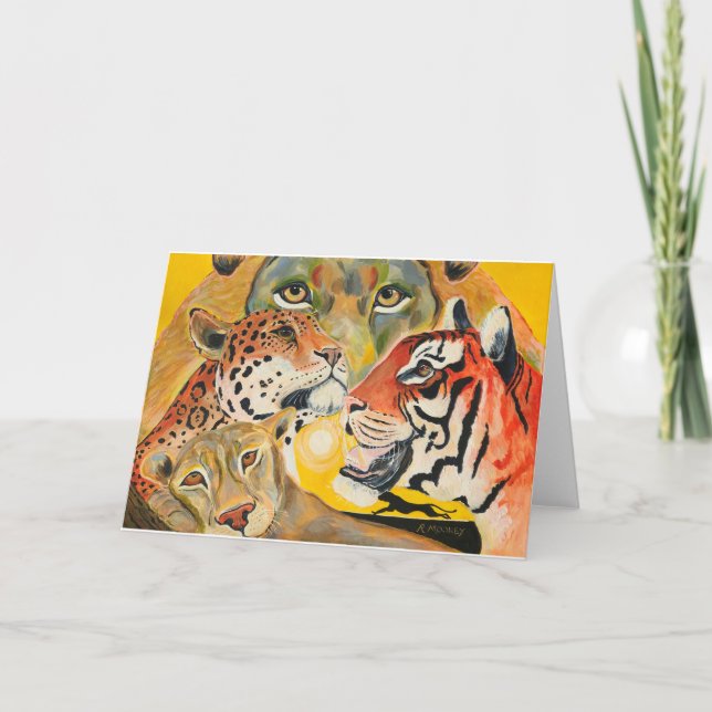 Big cats design holiday card (Front)