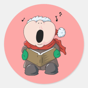 Big Cheeks Caroler Classic Round Sticker