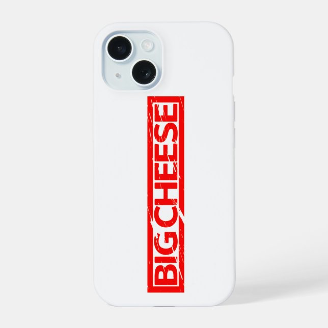 Big Cheese Stamp iPhone 15 Case (Back)