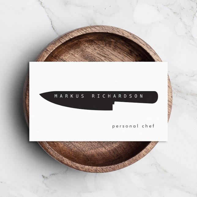 Big Chef Knife Logo for Personal Chef, Catering Business Card (Creator Uploaded)