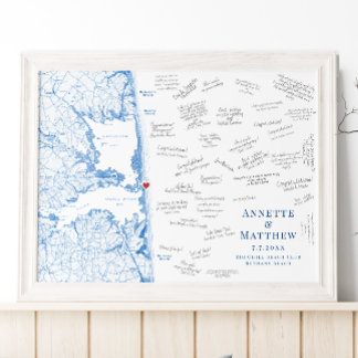Big Chill Beach Club Wedding Guest Book Poster