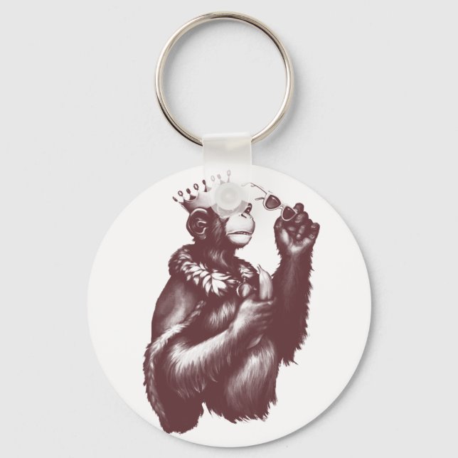 Big Chimpin' (Monochrome) Key Ring (Front)