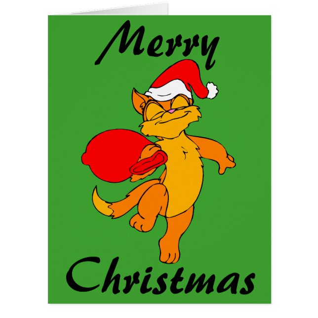 Big Christmas Ginger Santa Cat (Front)