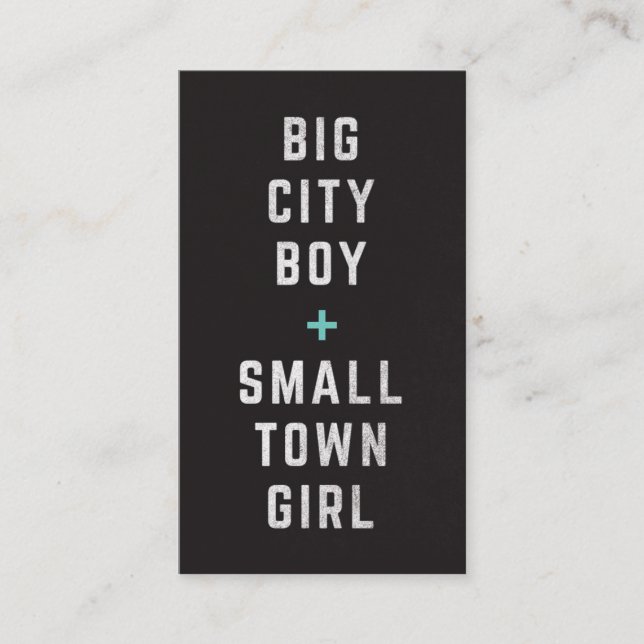 Big City Boy + Small Town Girl Jack & Jill Ticket (Front)