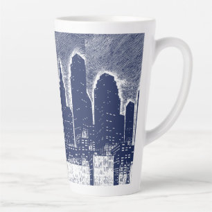 Big City Night Lights cityscape skyline Latte Mug