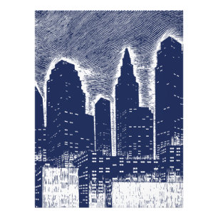 Big City Night Lights cityscape skyline Photo Print