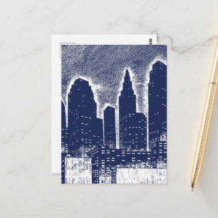 Big City Night Lights cityscape skyline Postcard