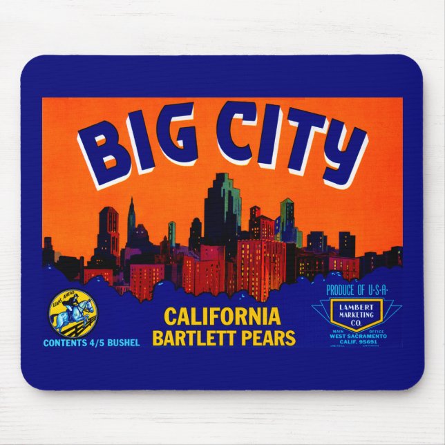 Big City Pears Mouse Pad (Front)