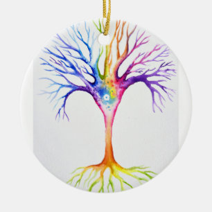 Big colourful neuronal tree ceramic tree decoration