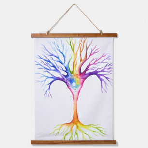 Big colourful neuronal tree hanging tapestry