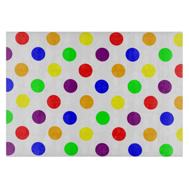Big Colourful Polka Dots Cutting Board (Front)