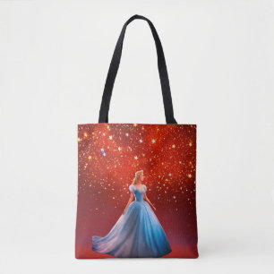 Big Colourful Stars on a Shiny Red Background - Tote Bag