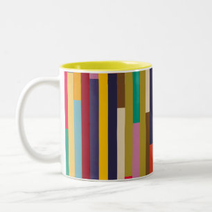 Big Colourful Stripes Two-Tone Coffee Mug