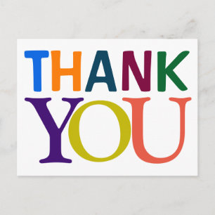 Big Colourful THANK YOU Postcard