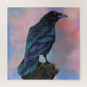 Big Common Raven - Painting  Jigsaw Puzzle