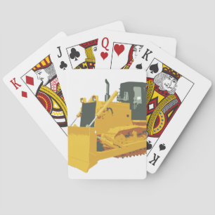 Big Construction Bulldozer on Tracks Playing Cards