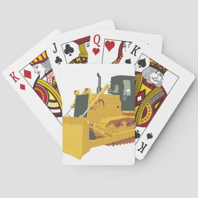Big Construction Bulldozer on Tracks Playing Cards (Back)