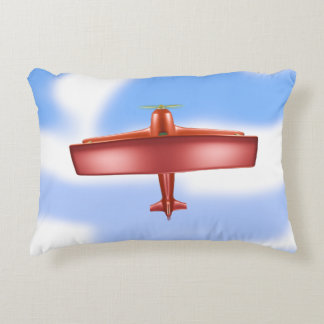Big Cool Adventurous Flying Red PlaneAccent Pillow