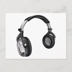 Big cool music headphones postcard