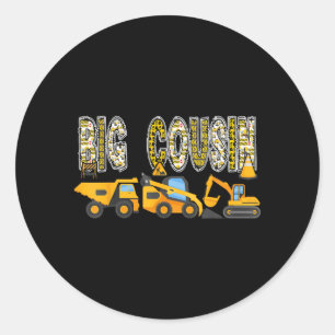Big Cousin Construction Excavator Kids Matching Classic Round Sticker