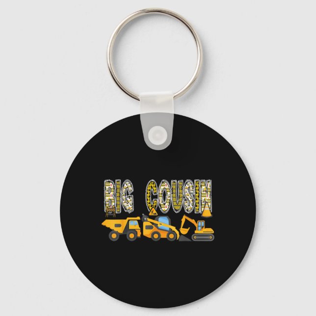 Big Cousin Construction Excavator Kids Matching Key Ring (Front)