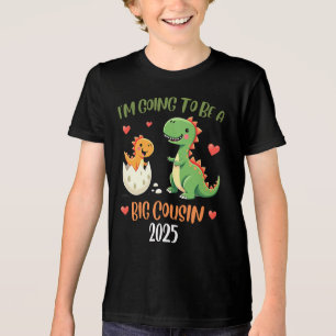 Big Cousin Dinosaur Im Going To Be Cousin Baby Rex Tri-Blend Shirt