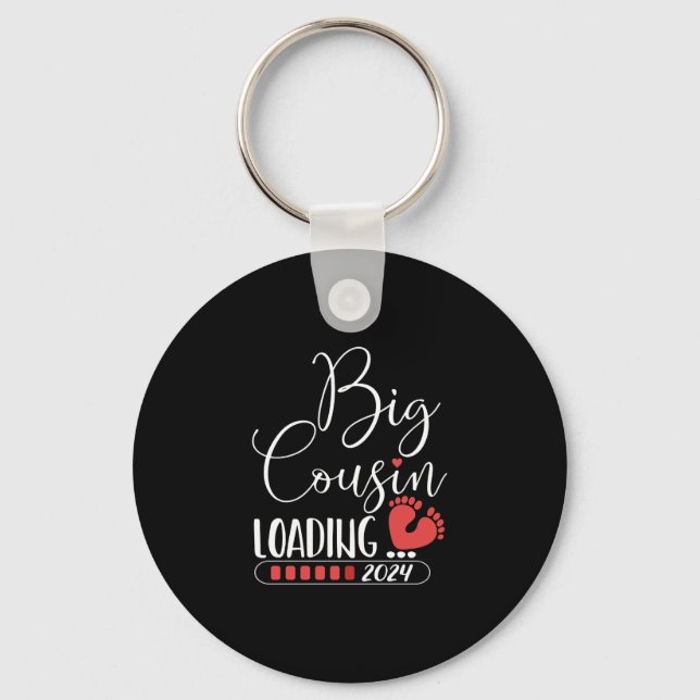 Big cousin loading 2024 for pregnancy announcement key ring (Front)